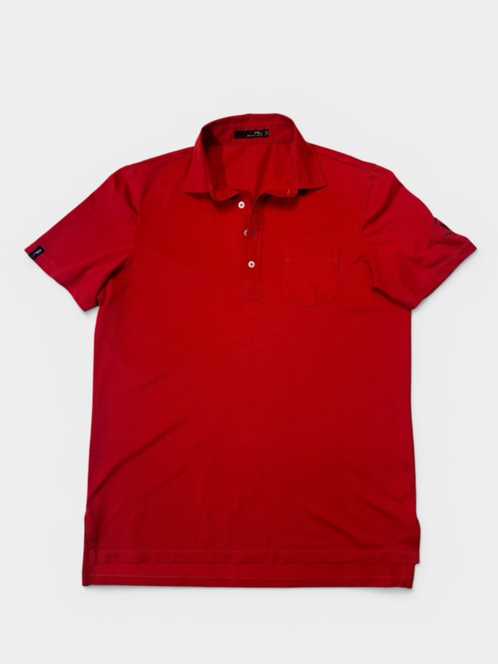 RLX Ralph Lauren mens M Medium red solid performance golf polo shirt EUC